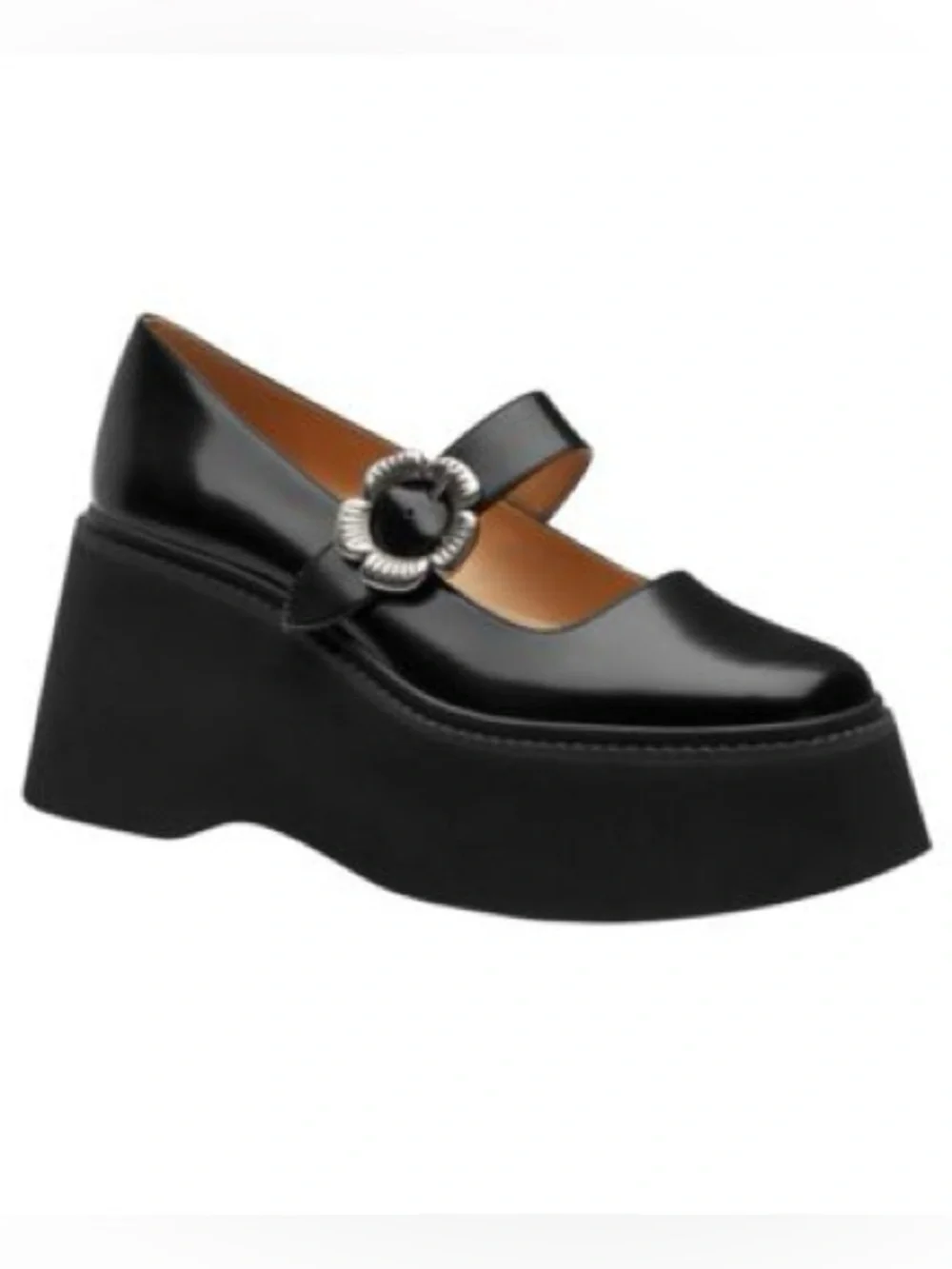 Coach Women's Tea Rose Platform Mary Janes Black Size 10